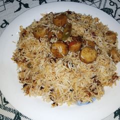 Chicken sausage Pulao A picture of Chicken sausage Pulao.
