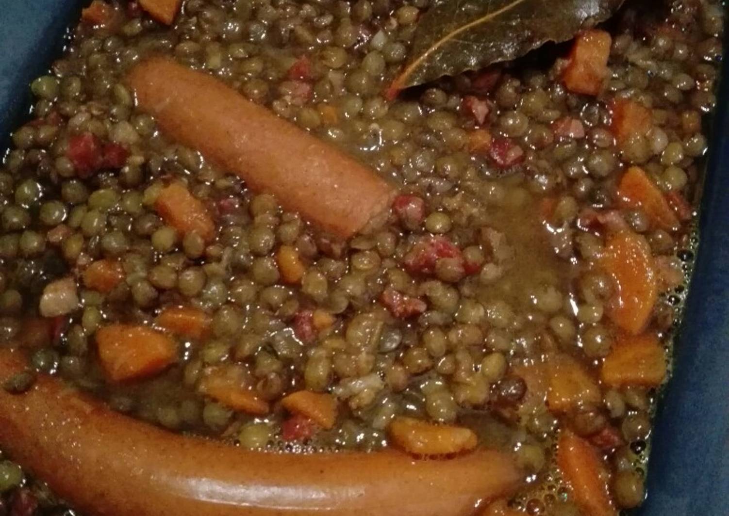 Lentejas con salchichas ahumadas Receta de Amparo Cookpad