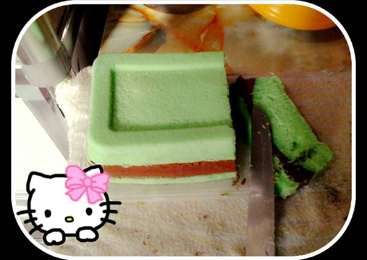 Resep ✾ Bolu pandan lapis coklat  kukus ✾(^+++^) yang Lezat