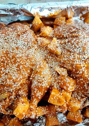 صورة لوصفة طريقة عمل دجاج مكمور بالسلفان مع رز اوزي اشي فاخر من الاخر