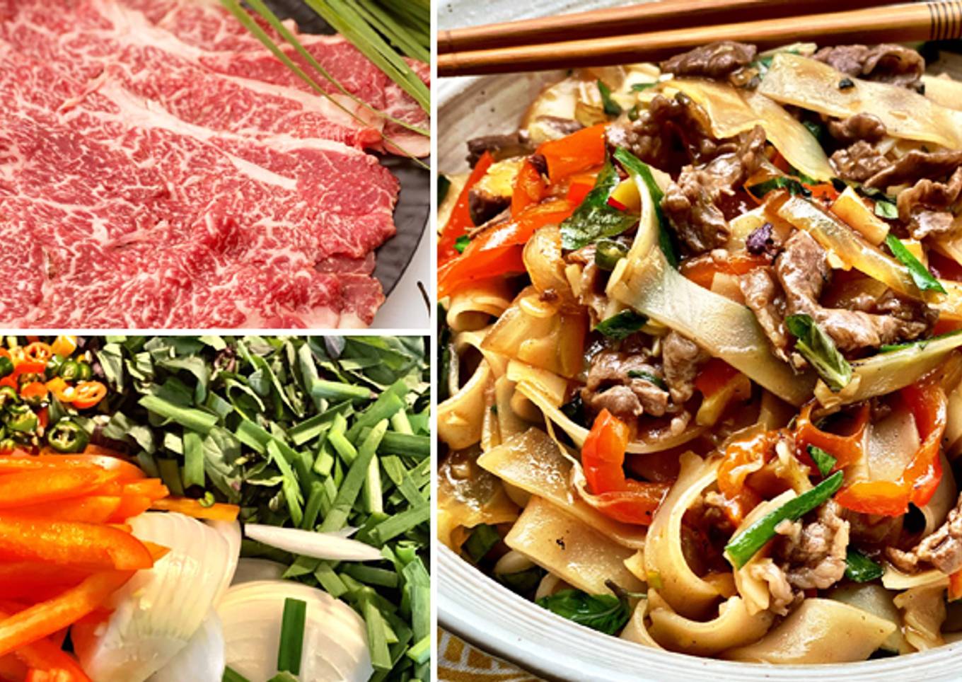 Thai Drunken Noodles with Wagyu Beef