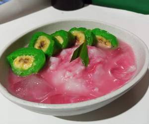 Resep Unik Es pisang Ijo Mantul Banget