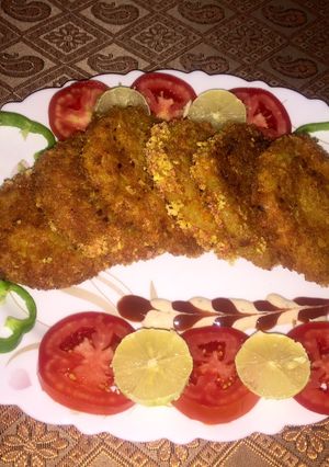 عکسی از دستور كتلت سيب زمينى شكم پر😋🥔