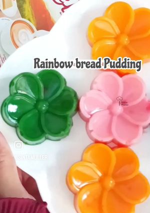 Foto resep Rainbow bread Pudding