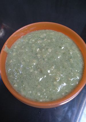 Foto resep MPASI 7 bulan. Kentang, Oats, Bayam, Hati Ayam