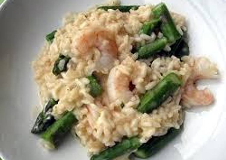 Easiest Way to Make Appetizing Lemon Risotto with Shrimp and Asparagus