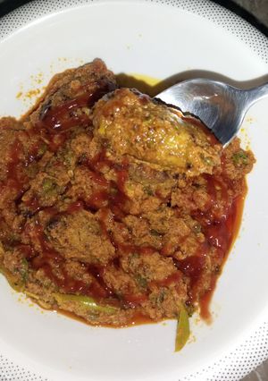 A picture of Badaami gola kabab salan.