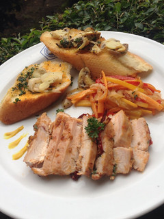Foto resep Roti baguette saus ubi with marinade chicken