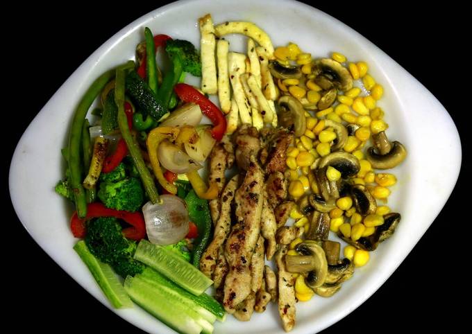 Recipe of Jamie Oliver Chicken-Veggi Platter