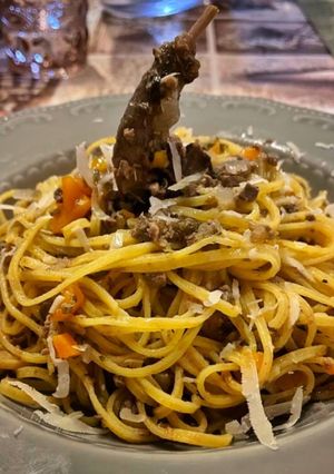 A picture of Tagliolini with White Wood Pigeon Ragù.