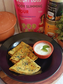 A picture of Soya Flour and Methi Paratha.
