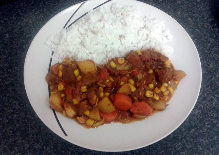 Recipe of Perfect carribean chicken curry &amp; rice