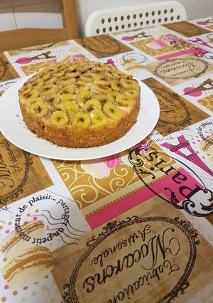 Una foto de Tarta de crema y plátano