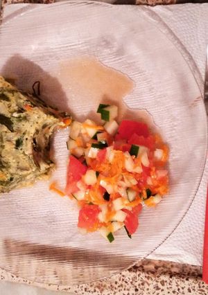Una foto de Soufflé de zapallitos y acelga