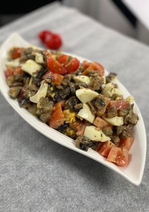 Une photo de Salade d'aubergines et d'œufs