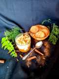 Arroz con leche cremoso, con paté de canela