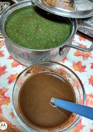 A picture of Homemade Pani puri and Pani.