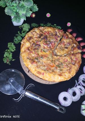 A picture of Spicy chicken pizza🍕.