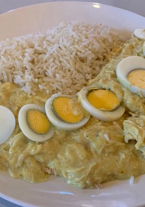 Una foto de Ají de gallina peruano