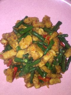 Foto resep Tumis kacang panjang tempe udang rebon