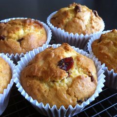 A picture of Orange Cranberry & Macadamia Muffins.