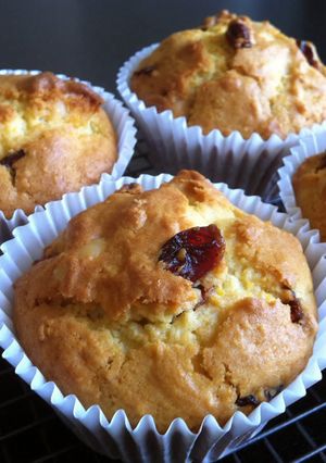A picture of Orange Cranberry & Macadamia Muffins.