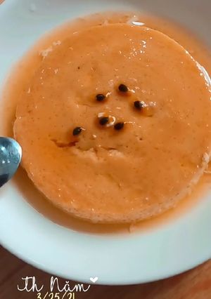 Hình của món Flan chanh dây.