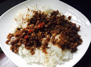 Hình của món Mắm tép chưng thịt.