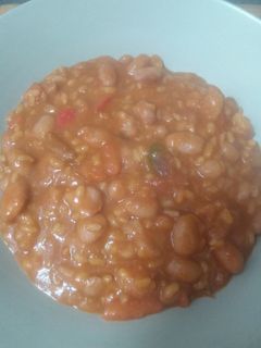 Una foto de 🍲🪨Empedrado de alubias pintas con arroz