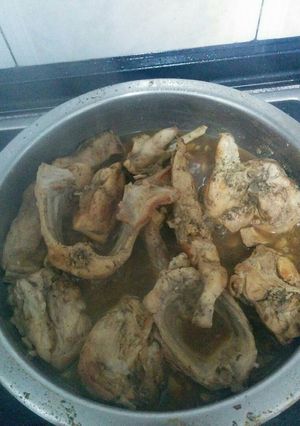 Una foto de Conejo al ajillo con almendras y pimentón dulce