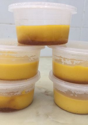 Hình của món Flan bí đỏ cho bé ăn dặm.