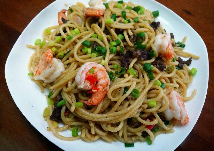 Spaghetti udang Rumahan