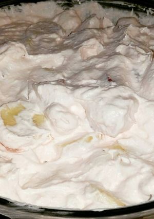 A picture of Strawberry Cheesecake Salad.