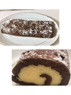 Una foto de Brazo de gitano de chocolate y crema pastelera sin gluten y sin lácteos #mirecetario