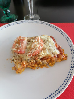Una foto de Pizza vegetariana con masa de zanahoria 🥕