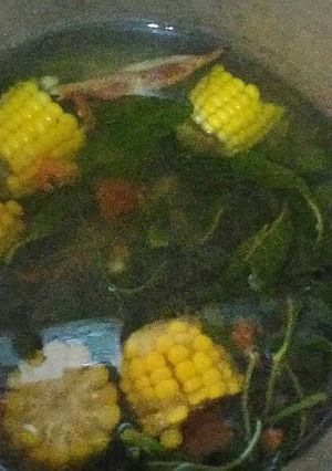 Foto resep sayur bening bayam jagung manis