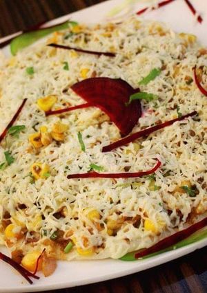 A picture of Cheese corn pizza.