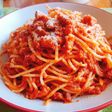 Espaguetis con longaniza fresca