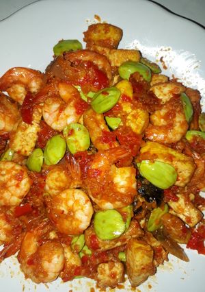 Foto resep Sambel goreng udang pete tahu