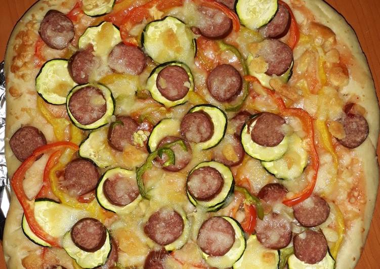 Recipe of Homemade Vegs/Smokies Pizza in 13 Minutes for Mom