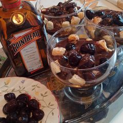A picture of Cherry chocolate dessert.