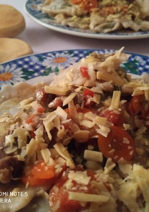 Una foto de Capeletis de carne y bechamel