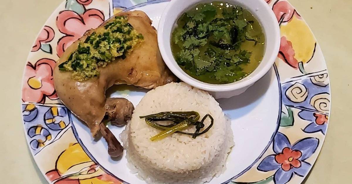 Hainanese Chicken Rice with Ginger Sauce Recipe by Fairjane Oh Lao Gaw