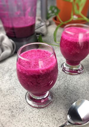 Foto resep Smoothies Oatmeal, Buah Naga, Sawi dan Jeruk