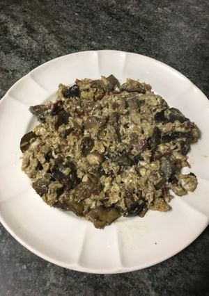 Una foto de Setas con chocolate y queso