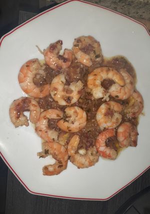 Una foto de Gambas al ajillo con jamón