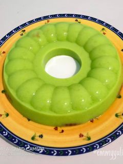 Foto resep Puding susu melon