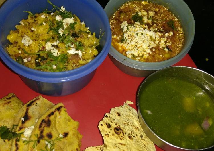 Leftover​ Rice briyani and mix Soyabean veg subji with paratha