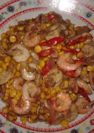 Foto resep Tumis udang jagung saos tiram