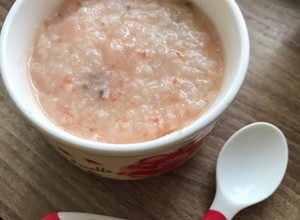 Hình của món Cháo cá điêu hồng cà chua cho bé.